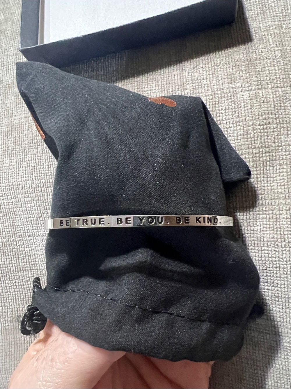 Be true.. be you.. be kind silver bangle bracelet